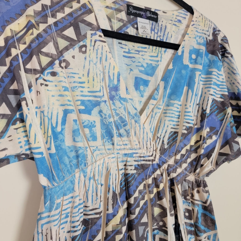 Appropriate Behavior Aztec Peach Print Mini Dress… - image 4